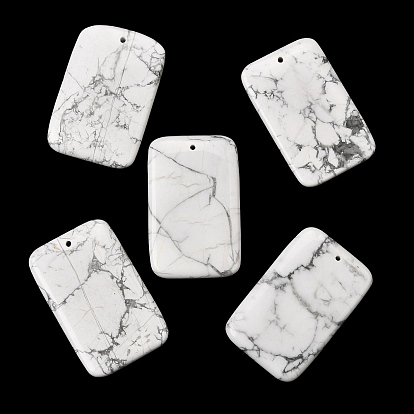 Естественно Howlite большие кулоны, прямоугольник амулеты