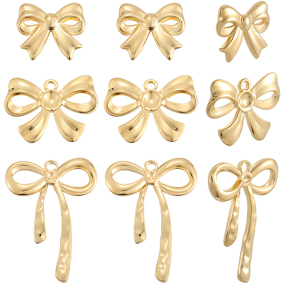 9 шт 3 стили 304 подвески из нержавеющей стали, ионное покрытие (ip), бантом прелести