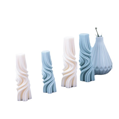 Moules en silicone pour bougies, colonne avec vague, bricolage, pour la fabrication de bougies parfumées