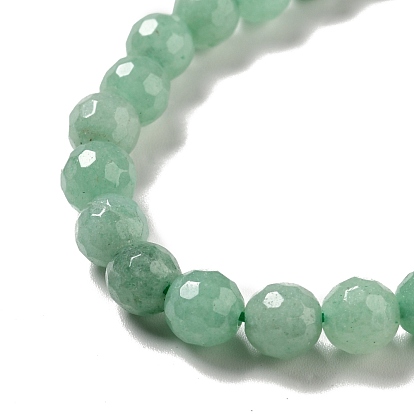 Natural Green Aventurine Beads Strands, Faceted(128 Facets), Round