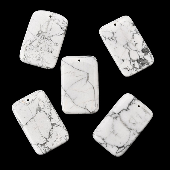 Естественно Howlite большие кулоны, прямоугольник амулеты