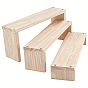 3Pcs 3 Sizes Rectangle Wooden Jewelry Organizer Display Riser Stands, for Cosmetic, Small Jewelry