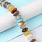 Mixed Gemstone Beads Strands, Saucer Beads, Rondelle
