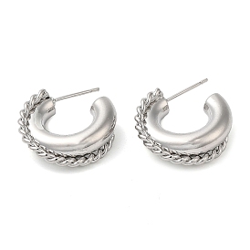Ring Brass Stud Earrings for Women, Nickel Free