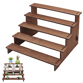 5-Tier Wood Organizer Display Riser Holder for Cupcake, Rectangle
