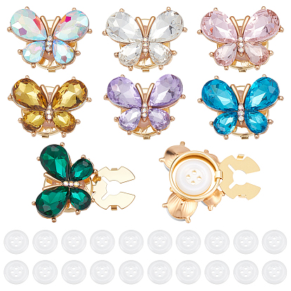37запонки из сплава с бабочками, стразами и акриловыми пуговицами