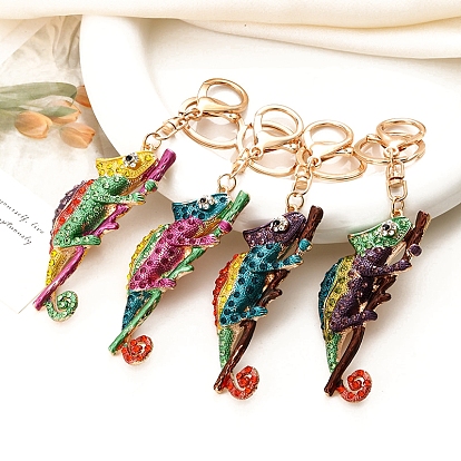 Брелки из цинкового сплава, красочный хамелеон, ящерица