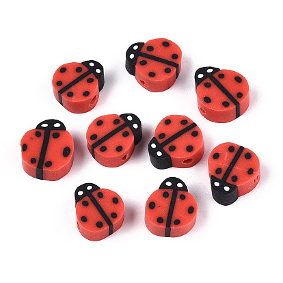 Бусины из полимерной глины , божья коровка