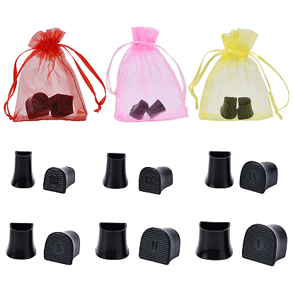 Gorgecraft 12Pair TPU High Heel Stoppers Protector, Round Shape Non-slip Wearable Heel Cover Shockproof Accessories, 12Pcs Organza Gift Bags with Drawstring