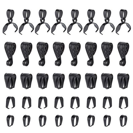 40 шт. 5 стили 304 защелкивающиеся дужки из нержавеющей стали