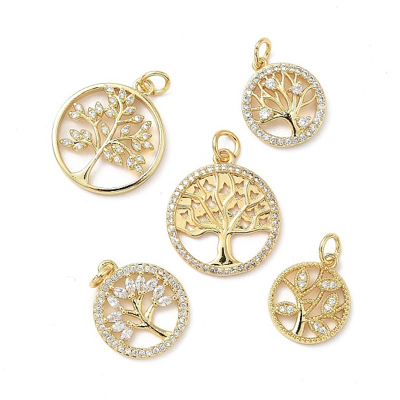 Латунные микро проложить кубического циркония подвески, без кадмия и без свинца, древо жизни, с целью перехода в кольце