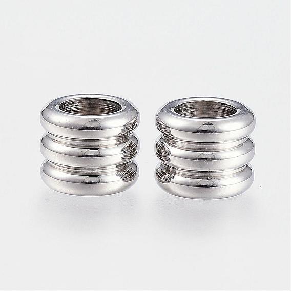 304 Stainless Steel Beads, Large Hole Beads, Column