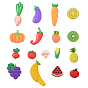 PVC Plastic Cabochons, Mixed Shapes, Fruits & Vegetables