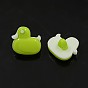 Acrylic Shank Buttons, 1-Hole, Dyed, Duck, 14x13x4mm, Hole: 3x2mm