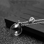 Glass Round Perfume Bottle Necklaces, with Stainless Steel Chains