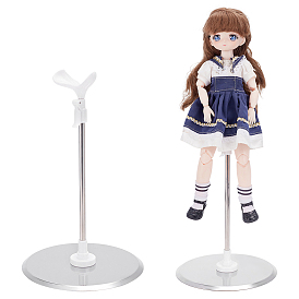 Регулируемые пластиковые и металлические подставки для кукол., игрушки, фигурки, с плоским круглым основанием, белые