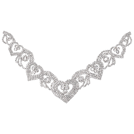 1 Аксессуары для украшений из латуни и стразов, аппликация в виде сердца на свадебном поясе, исправление патчей со стразами для женского свадебного платья