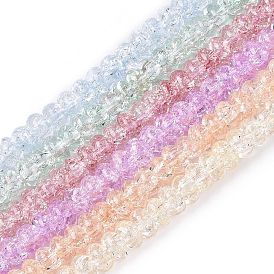 Хрустящие прозрачные стеклянные бусины нити, рондель