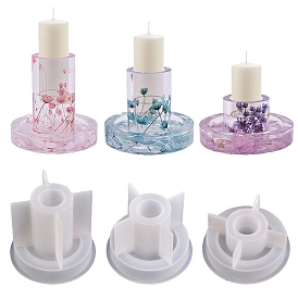 Round DIY Silicone Candle Holder Molds, Resin Plaster Cement Casting Molds