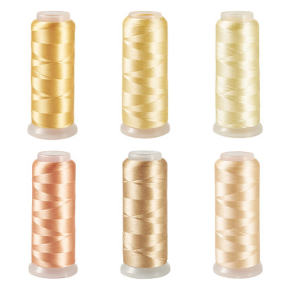 6 рулоны 6 цветные полиэфирные нитки для вышивания
