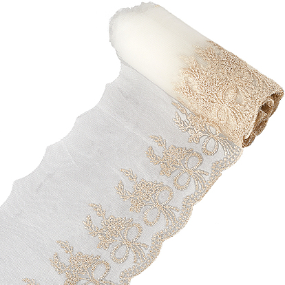 10 ярдов полиэстеровой цветочной вышивки кружевной отделки, аксессуары для одежды