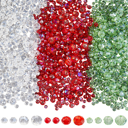 15 пряди 12 стили гальванические стеклянные бусины пряди, гальваническое покрытие, граненые, рондель