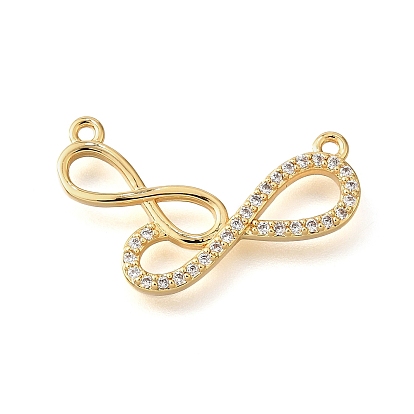 Латунные микропаве прозрачные подвески с фианитом, двойные бесконечные чары