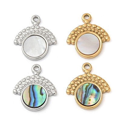 304 подвески из натуральной ракушки из нержавеющей стали, грибные прелести, ионное покрытие (ip)