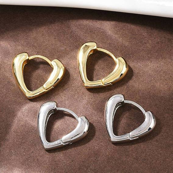 Латунные серьги-кольца в форме сердца, без кадмия и без свинца, долговечный, стойки покрытие