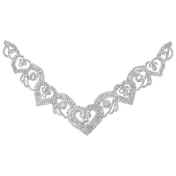 1 Аксессуары для украшений из латуни и стразов, аппликация в виде сердца на свадебном поясе, исправление патчей со стразами для женского свадебного платья