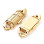 Ion Plating(IP) 304 Stainless Steel Bayonet Clasps, with Micro Pave Clear Cubic Zirconia, Long-Lasting Plated, Oval