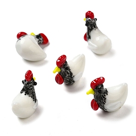 Handmade Lampwork Home Decorations, 3D Rooster Ornaments for Gift