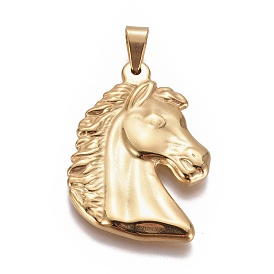 304 Stainless Steel Pendants, Horse Head