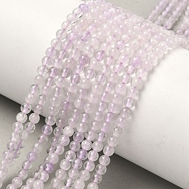 Нити бусин из натурального лавандового аметиста, круглые