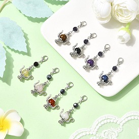 8 шт. подвесные украшения из натуральных драгоценных камней для чайников, с данными о стекле и сплаве