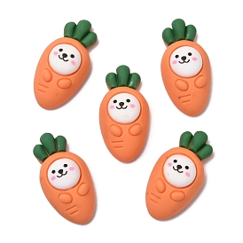 Непрозрачные кабошоны из смолы, морковь