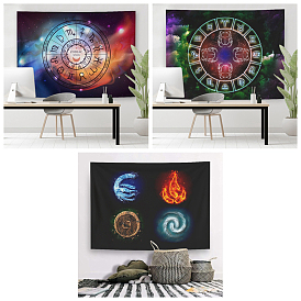 Polyester Wall Tapestry, Rectangle Tapestry for Wall Bedroom Living Room, Natural Element Sign/Constellation Pattern