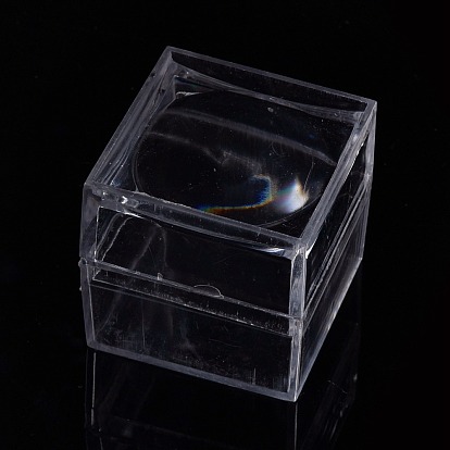 Boîtes de loupe de visionneuse d'anneau en plastique transparent, cubes de loupe pour pièces de monnaie, bijoux, des pierres, spécimens