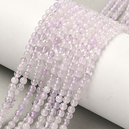 Нити бусин из натурального лавандового аметиста, круглые