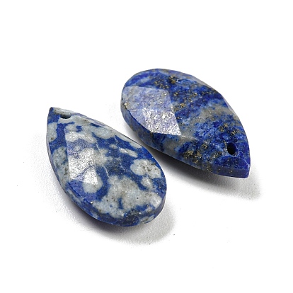 Natural Lapis Lazuli Faceted Pendants, Teardrop Charms