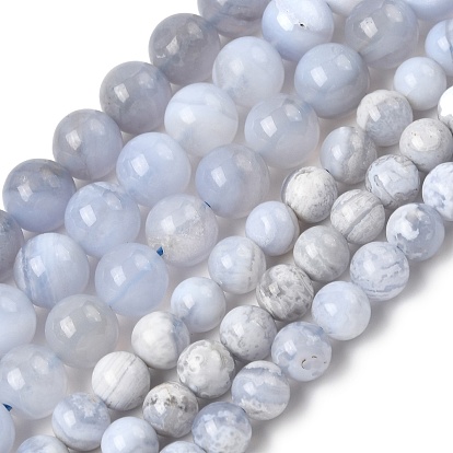 Натуральный голубой кружевной агат бисер нитей, круглые