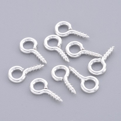 Iron Screw Eye Pin Peg Bails, For Half Drilled Beads