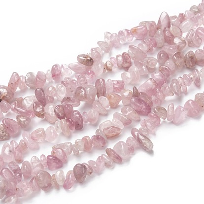 Madagascar naturel rose perles de quartz brins, puces