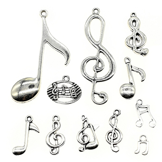 Тибетский стиль сплава цинка подвески, прелести музыкальных нот