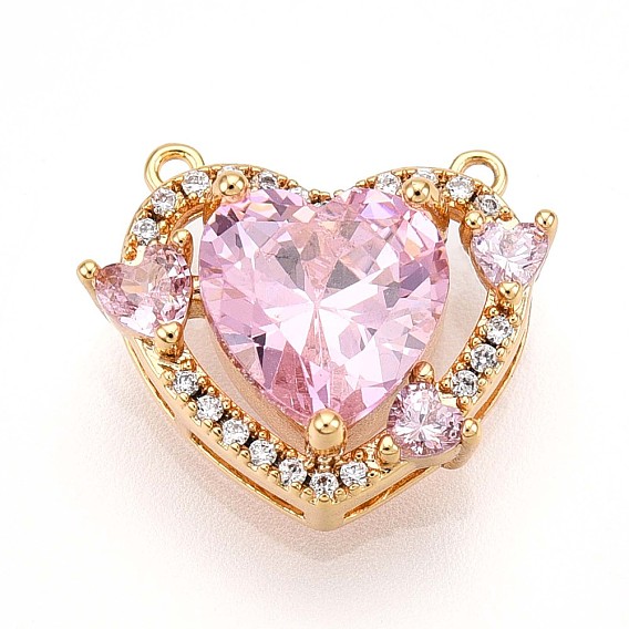 Латунные микро проложить кубического циркония прелести, сердце