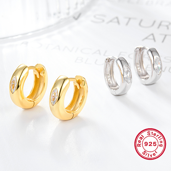 925 стерлингового серебра микро проложить кубического циркония серьги обруча, с печатью 925