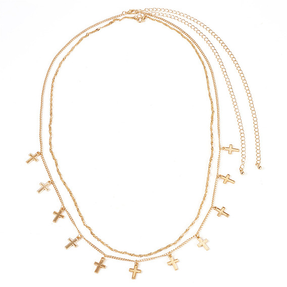 1двухслойные цепочки с подвесками-крестиками из поликарбонатного сплава, сексуальные пояса для живота с кисточками