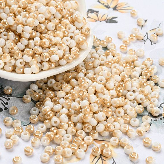 Непрозрачные стекла бисер, два тона, круглые