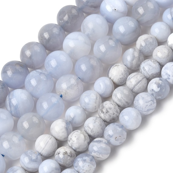 Натуральный голубой кружевной агат бисер нитей, круглые