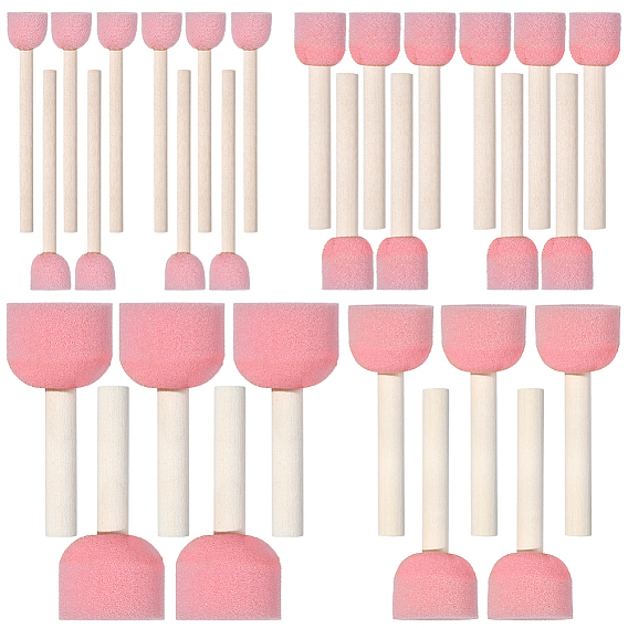 30шт. 4 стили губок для покраски формы, штамп для рисования губкой с деревянной ручкой, для малышей ассорти выкройки